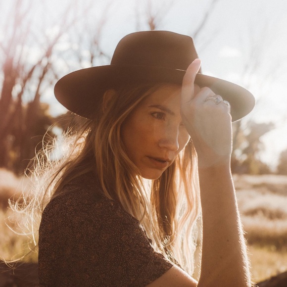 Vintage Accessories - VTG Brown Wide Brim Felt Cowboy Hat